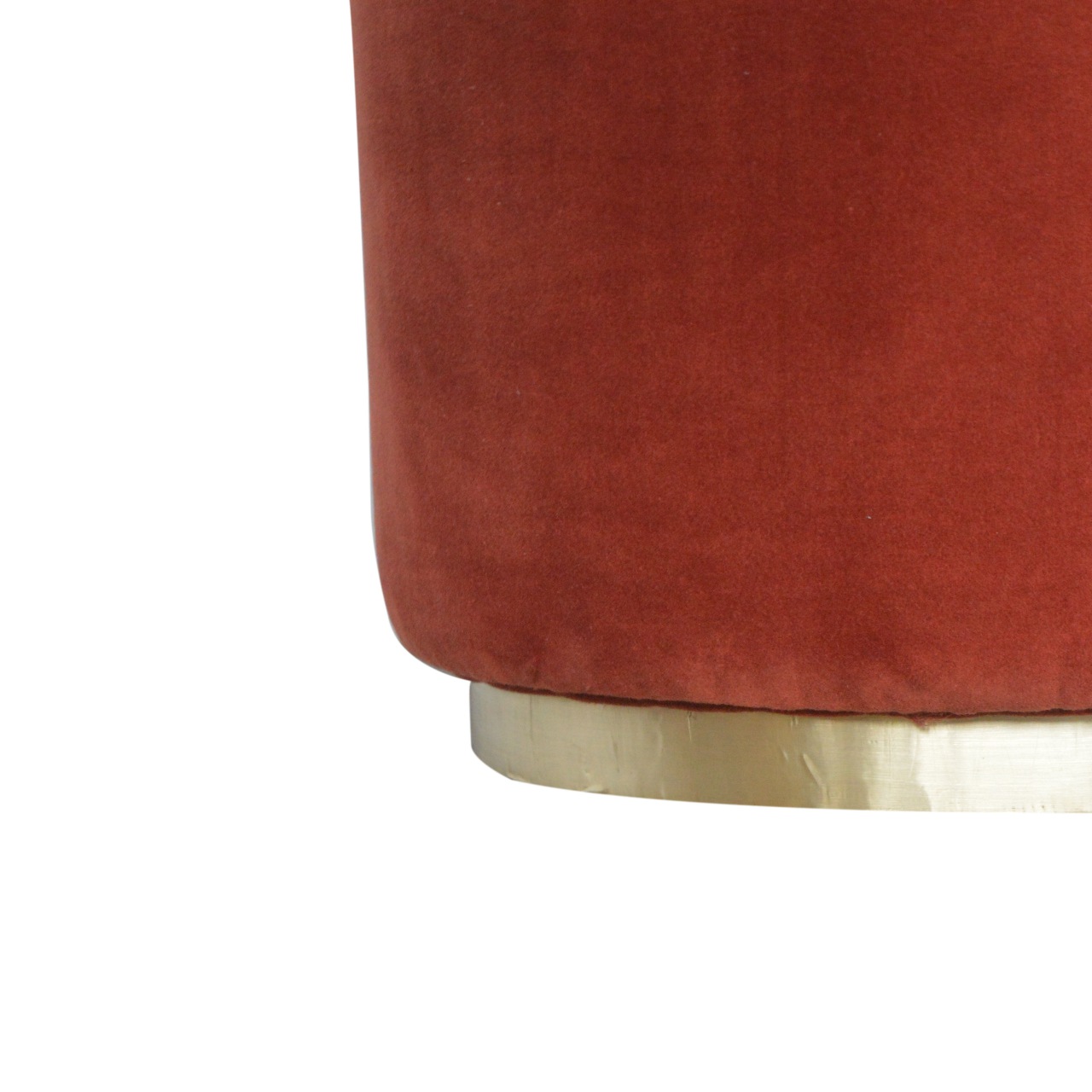 Brick Red Velvet Gold Footstool - Image 7