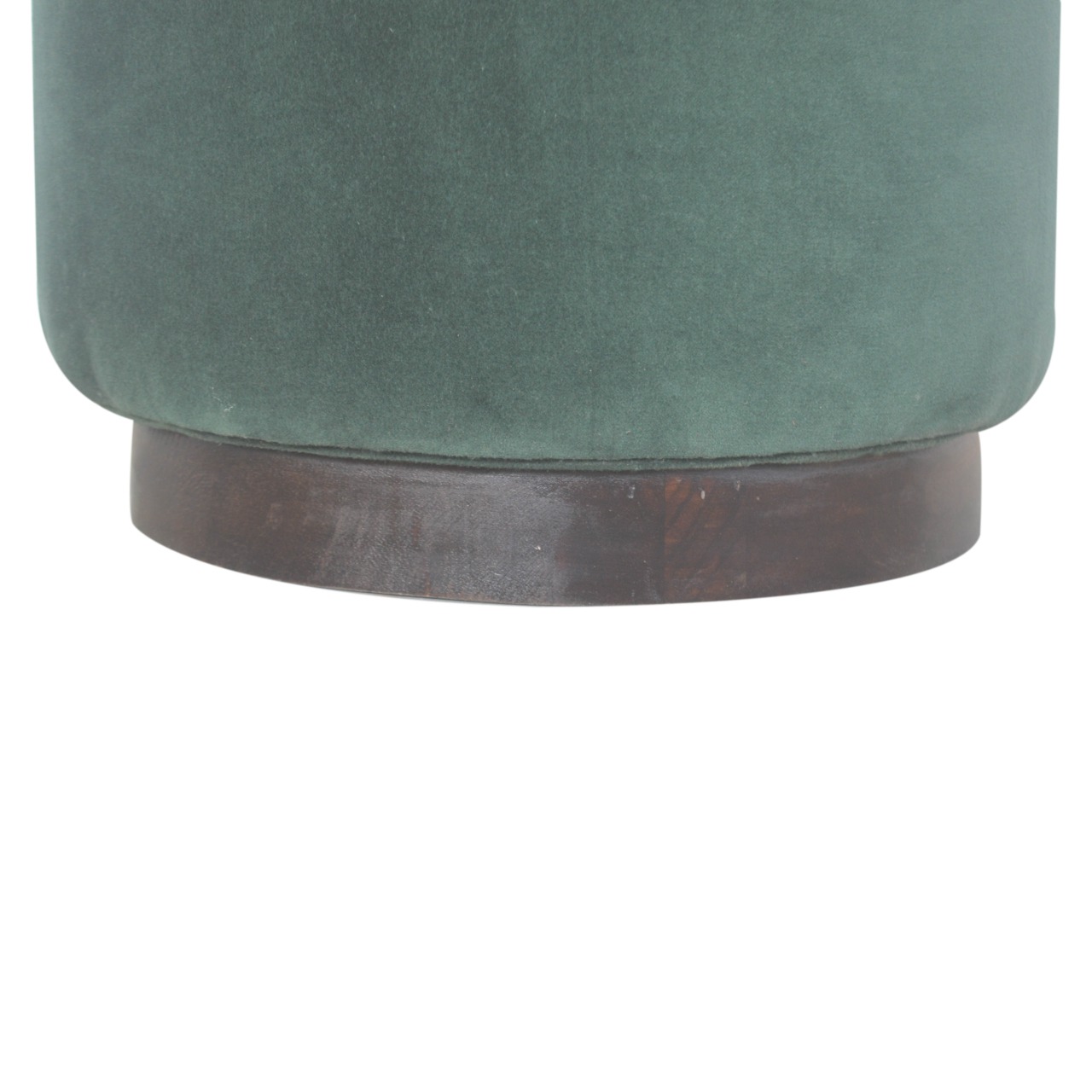 Emerald Footstool with Wood Base - Image 6