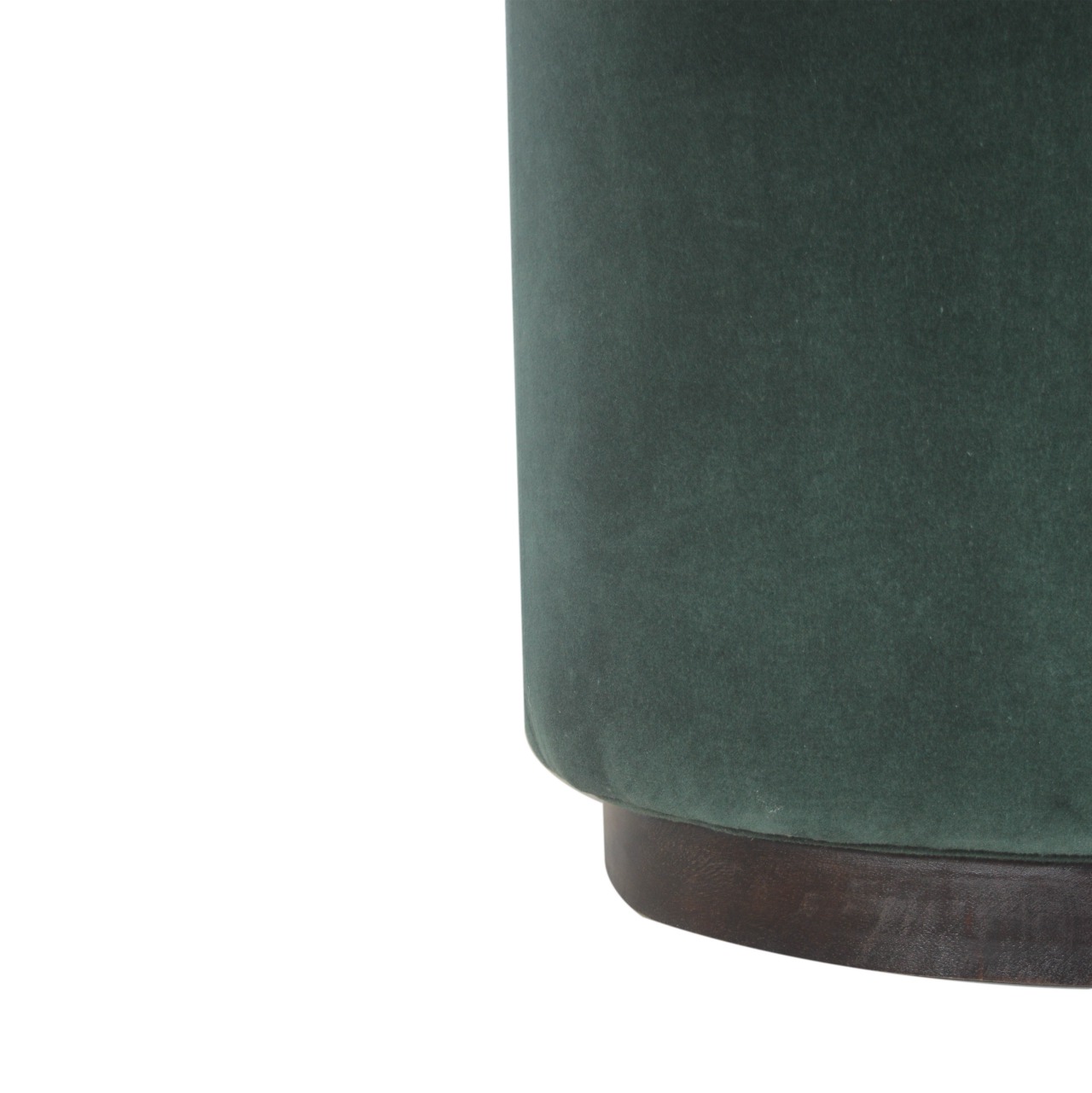 Emerald Footstool with Wood Base - Image 5