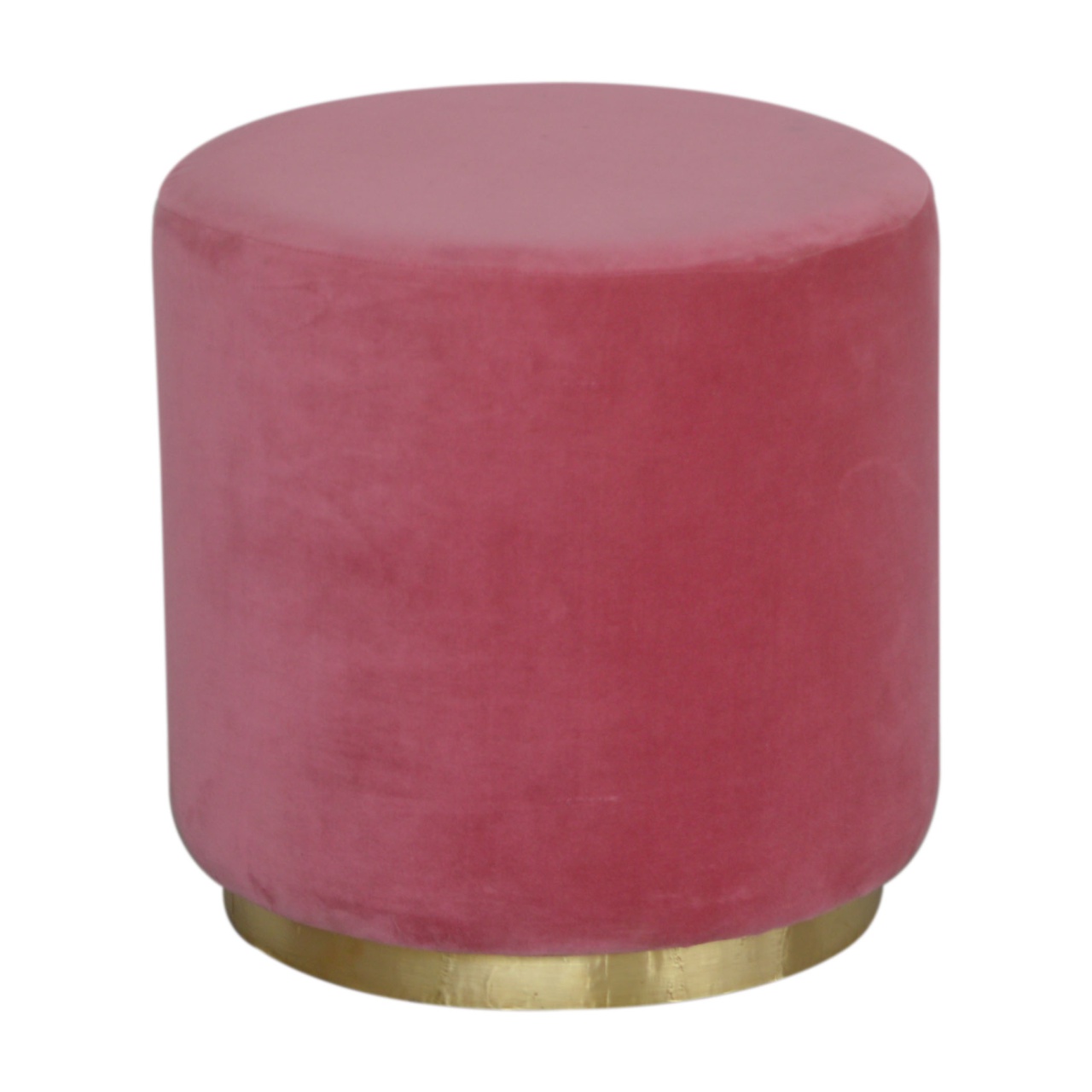 Large Pink Footstool with Gold Base - Image 7