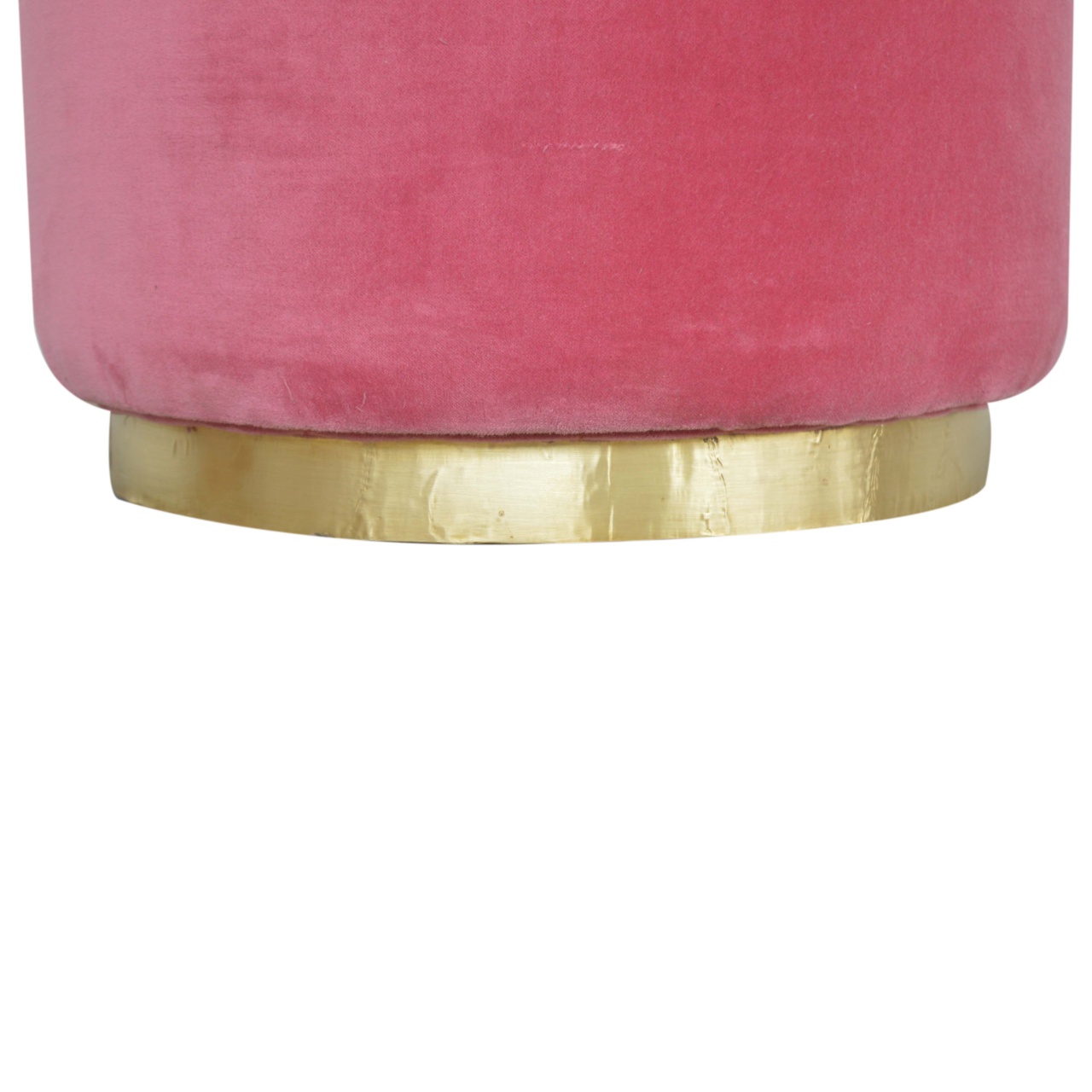 Large Pink Footstool with Gold Base - Image 4