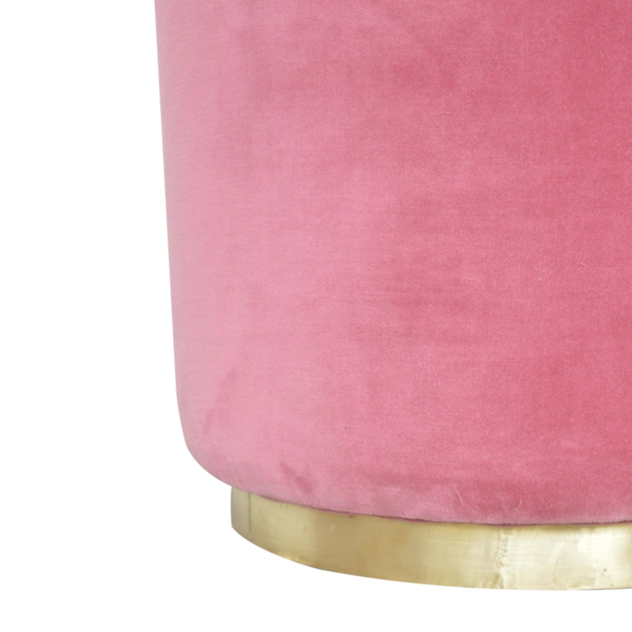 Large Pink Footstool with Gold Base - Image 3