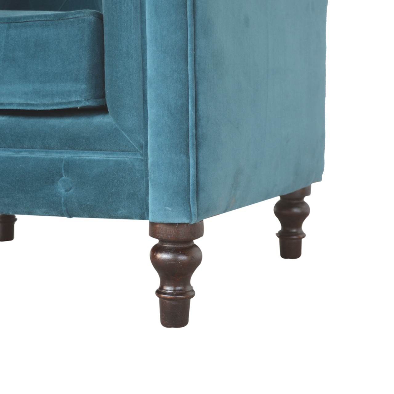 Teal Velvet Chesterfield Armchair - Image 4