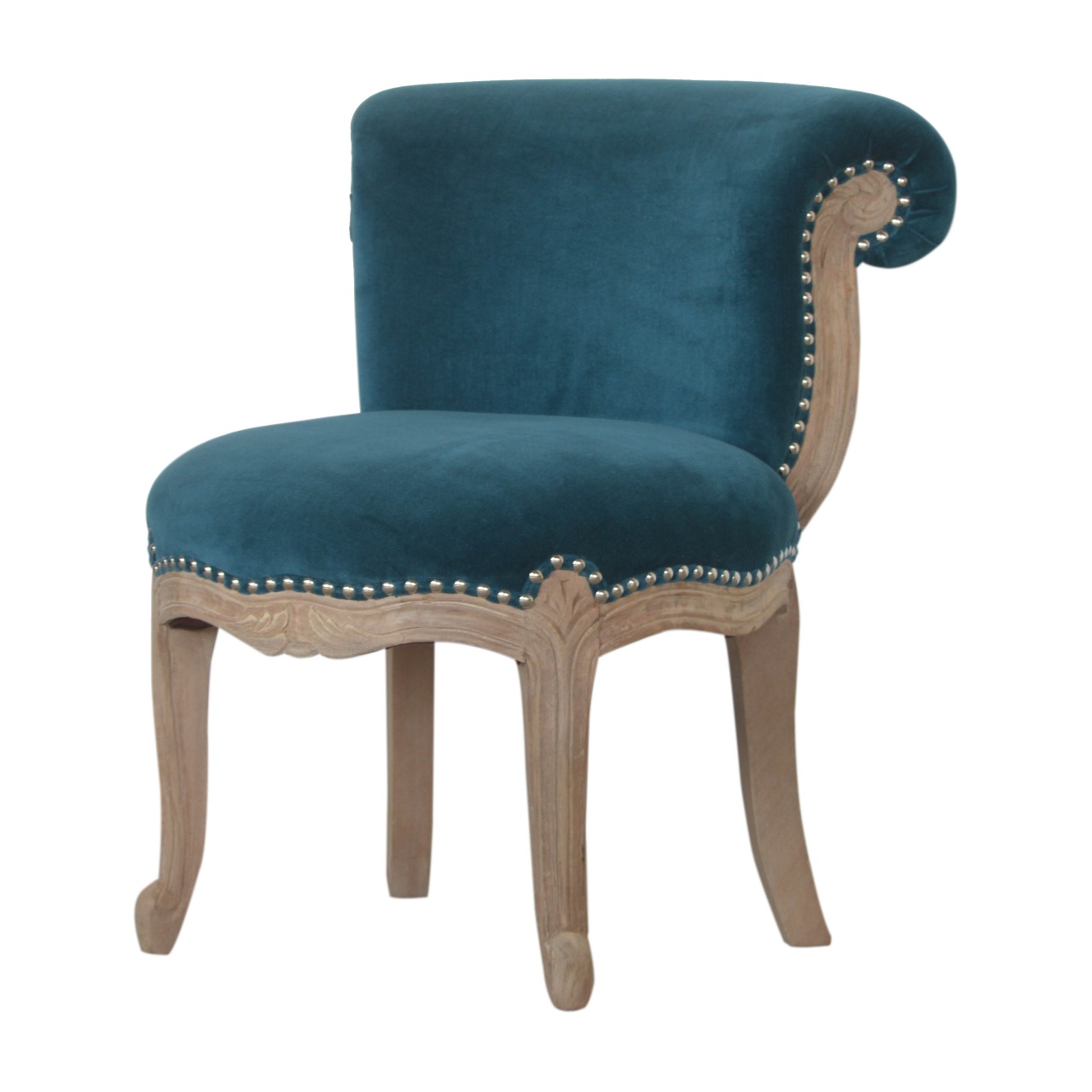 Teal Velvet Studded Chair - Image 3