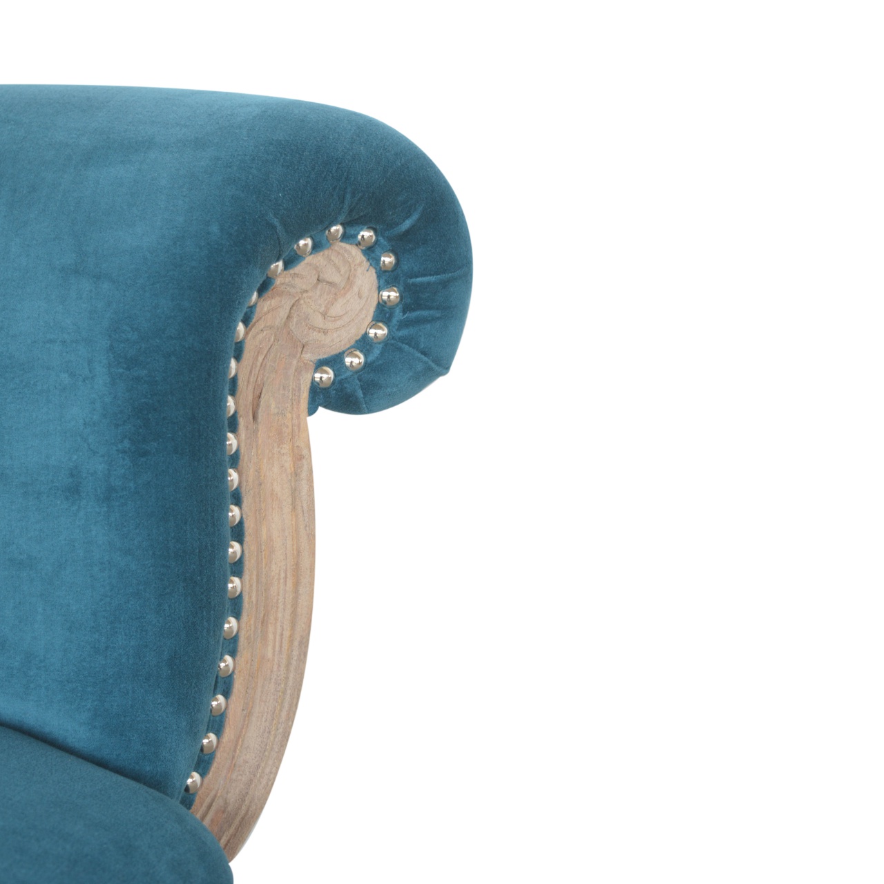 Teal Velvet Studded Chair - Image 7