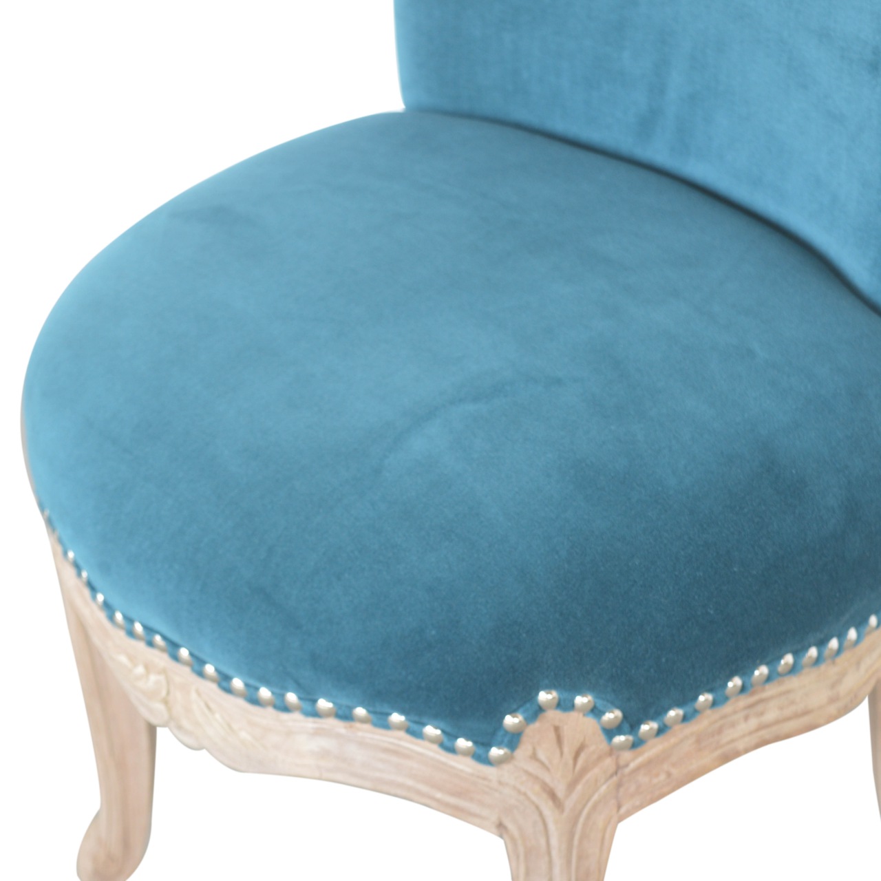Teal Velvet Studded Chair - Image 8
