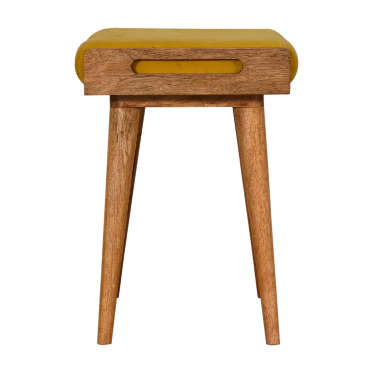 Mustard Velvet Tray Style Footstool - Image 7