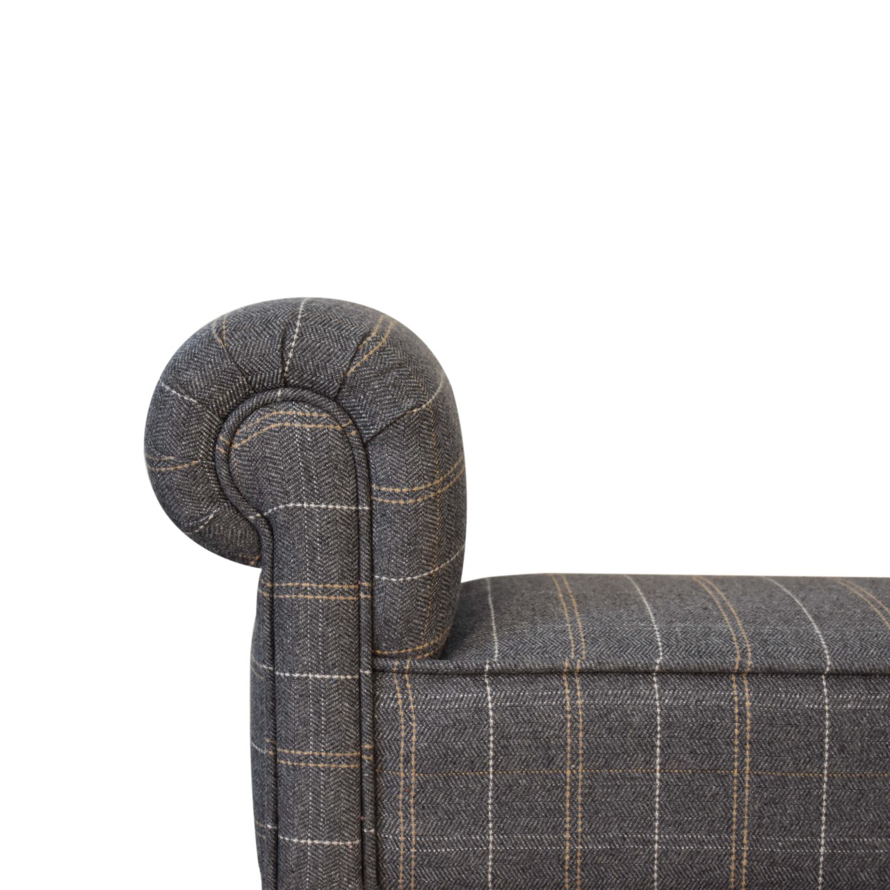 Pewter Tweed Turned Bedroom Bench - Image 5