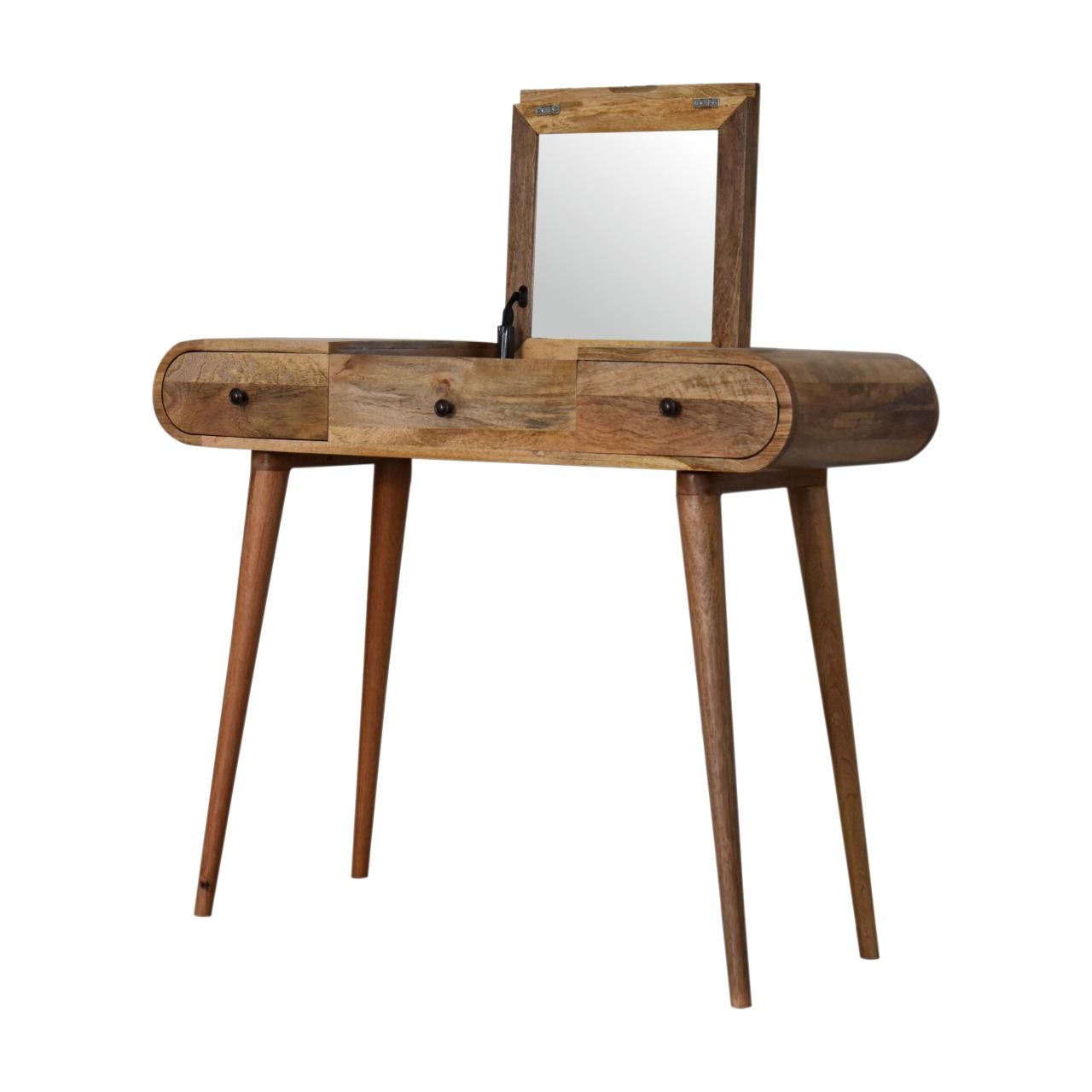 Oak-ish Round Dressing Table - Image 6