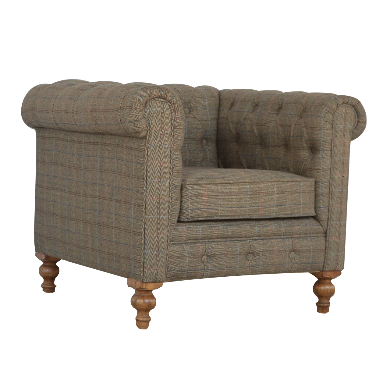 Chesterfield Multi Tweed Armchair - Image 2