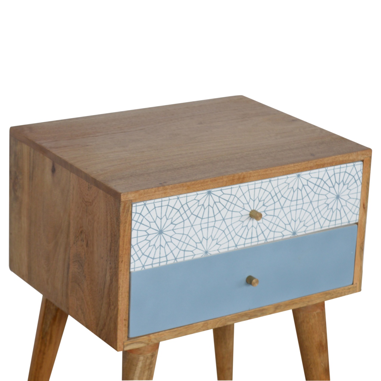 in1381 blue patterned bedside
