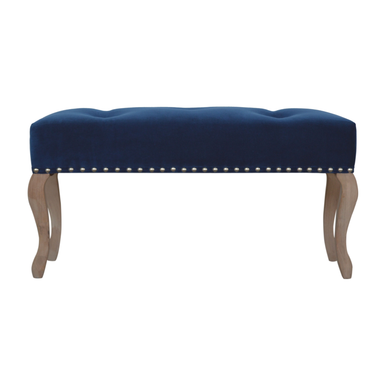 in1394 french style royal blue velvet bench
