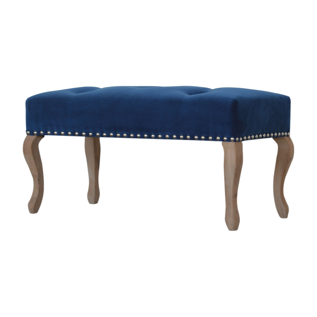 in1394 french style royal blue velvet bench