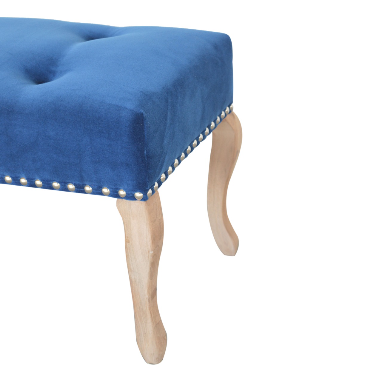 in1394 french style royal blue velvet bench