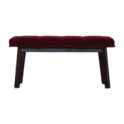 in1420 wine red velvet hallway bench