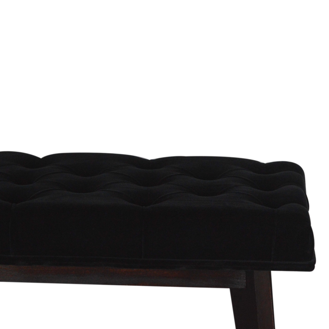 in1422 black velvet hallway bench