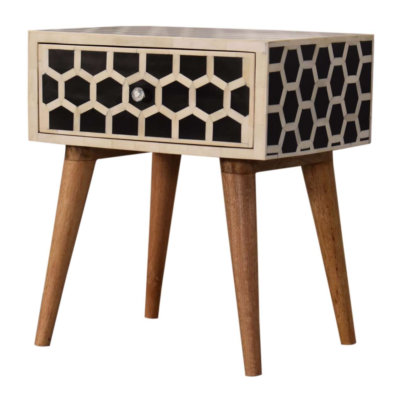 in1563 honeycomb bone inlay bedside
