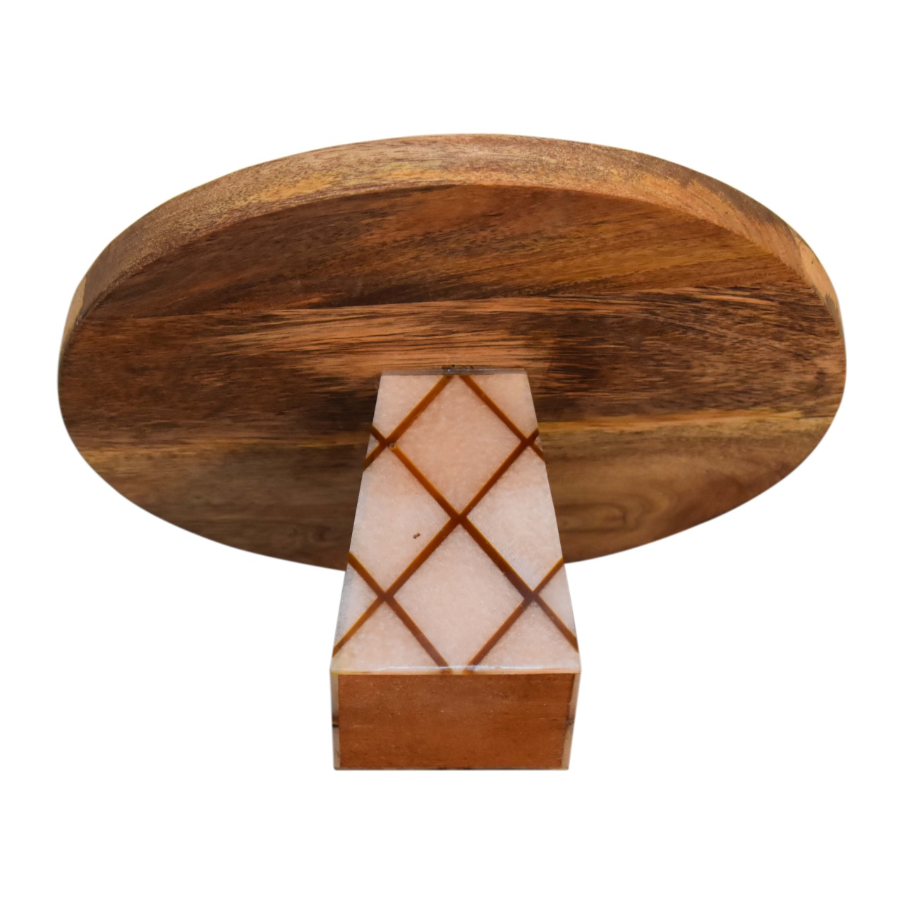 in1626 oak ish cross base resin cake stand