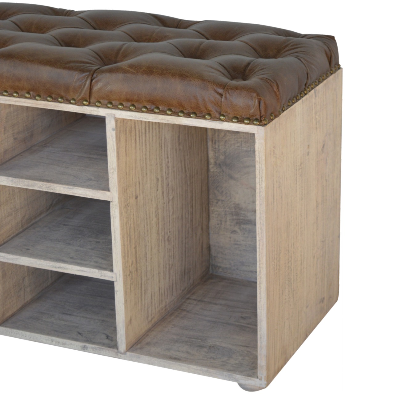 in167 leather shoe bench