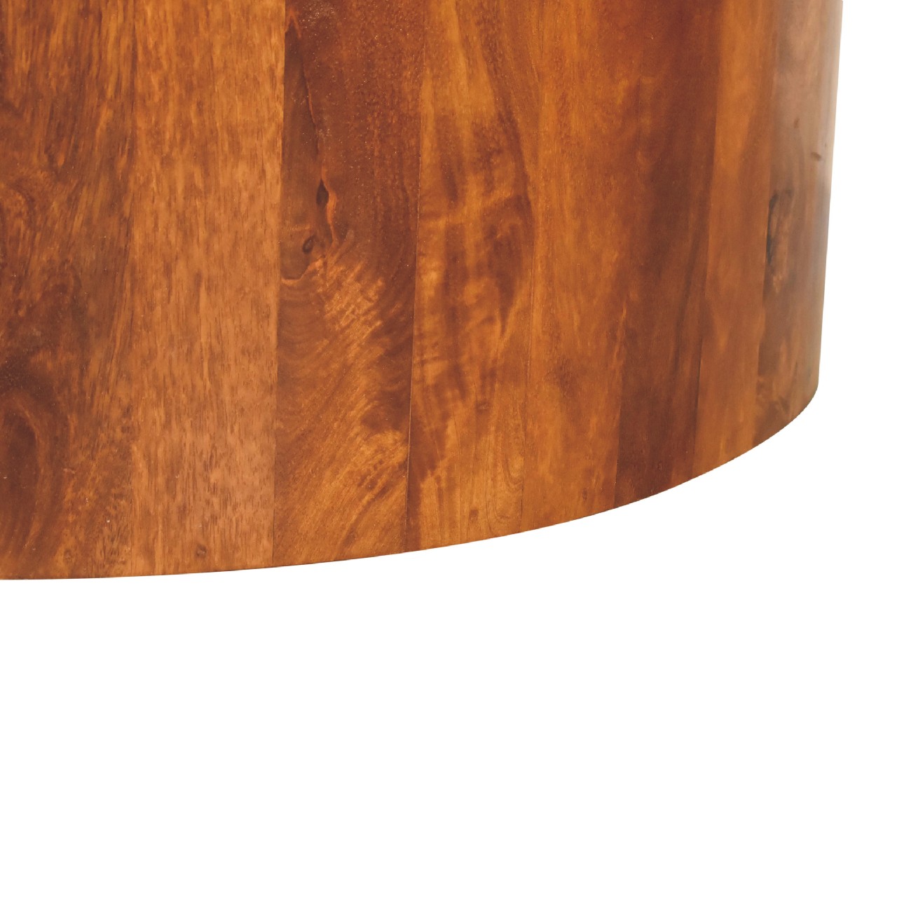 in2111 chestnut round wooden coffee table