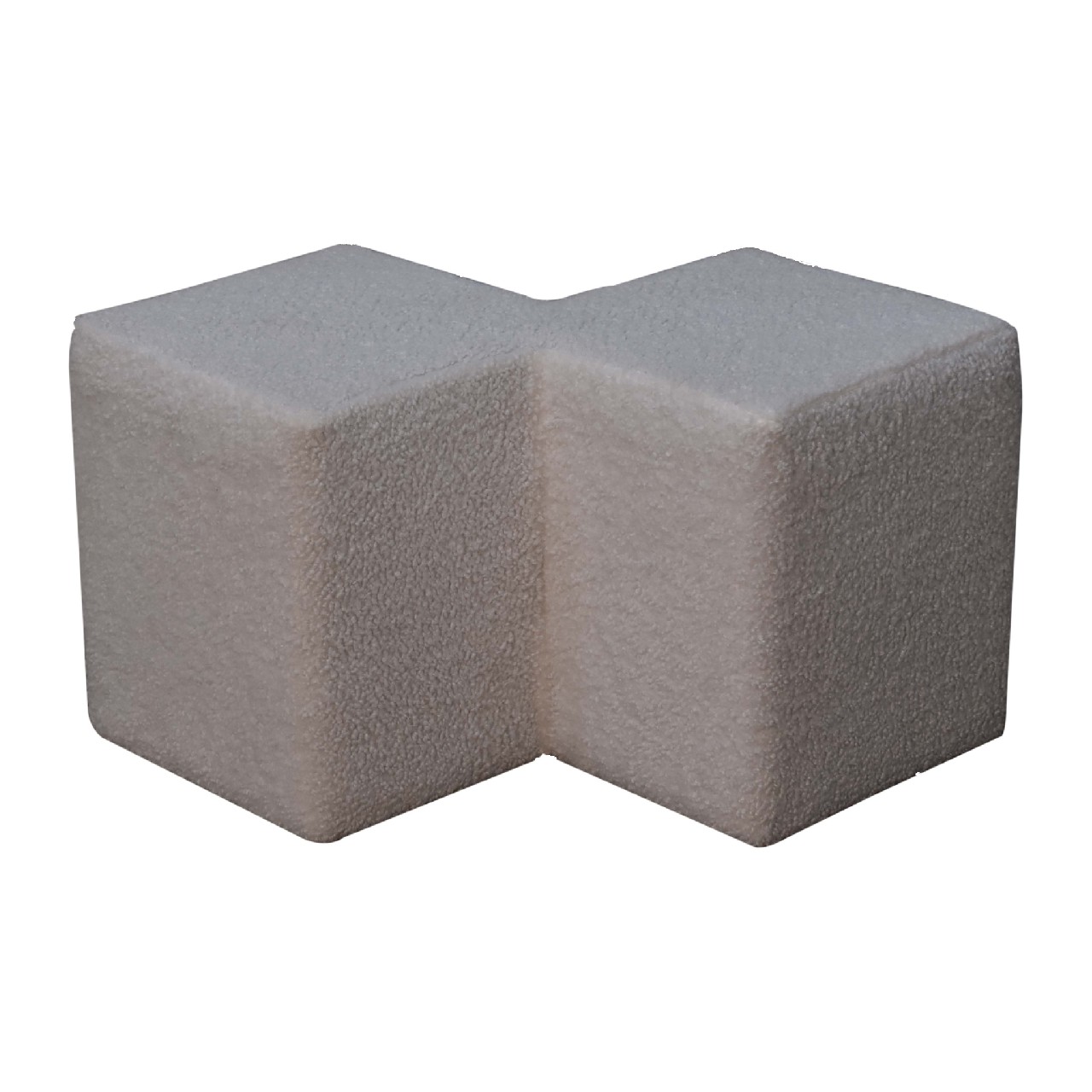 in3478 white boucle twin footstool