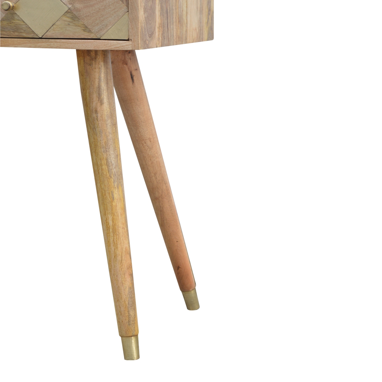 in395 oak ish gold brass inlay console table