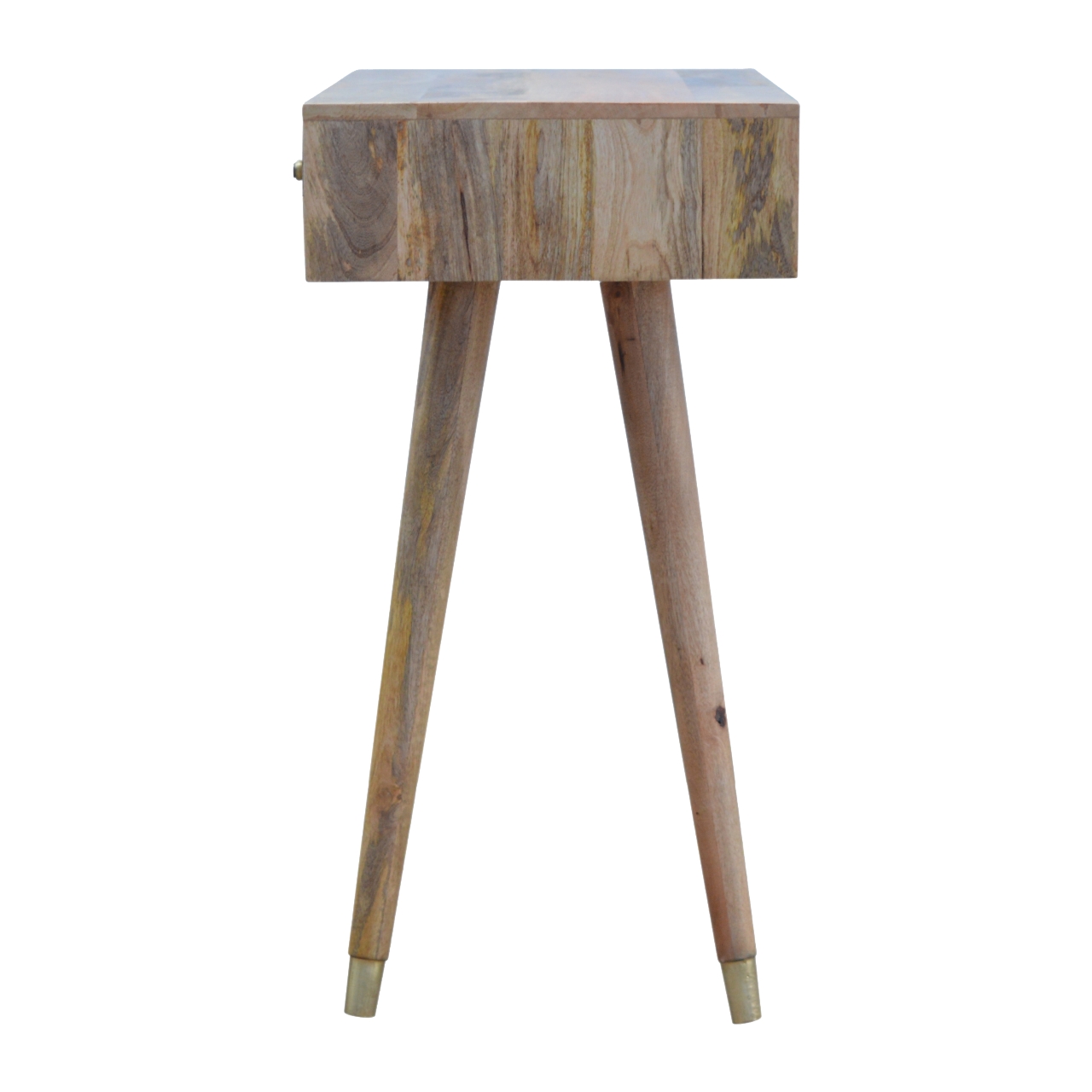 in395 oak ish gold brass inlay console table