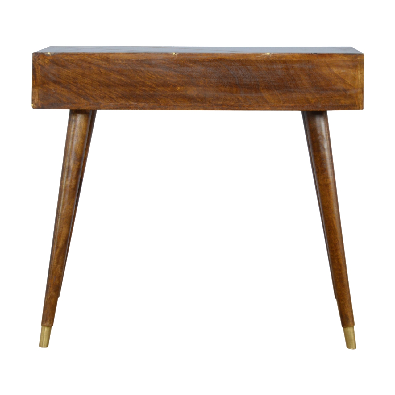 in431 gold geometric chestnut console table