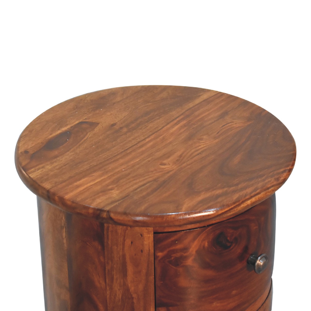 3 Drawer Chestnut Sheesham Drum - Image 5