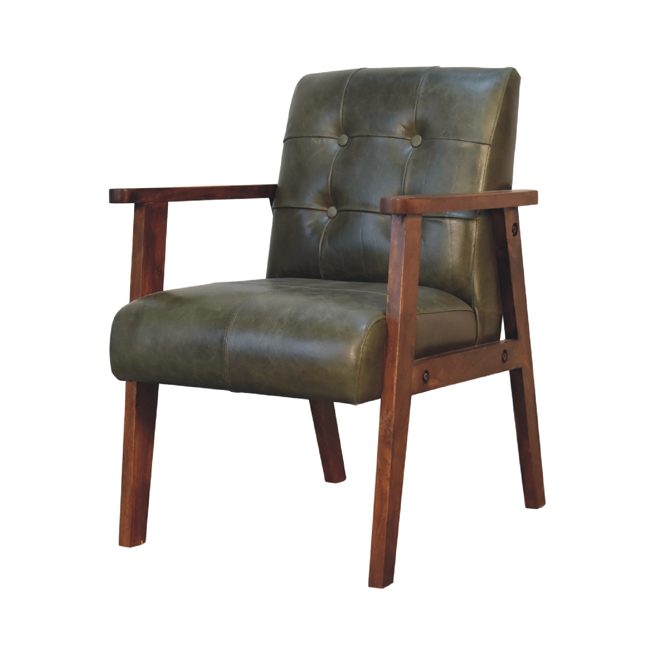 in3486 olive buffalo leather chair