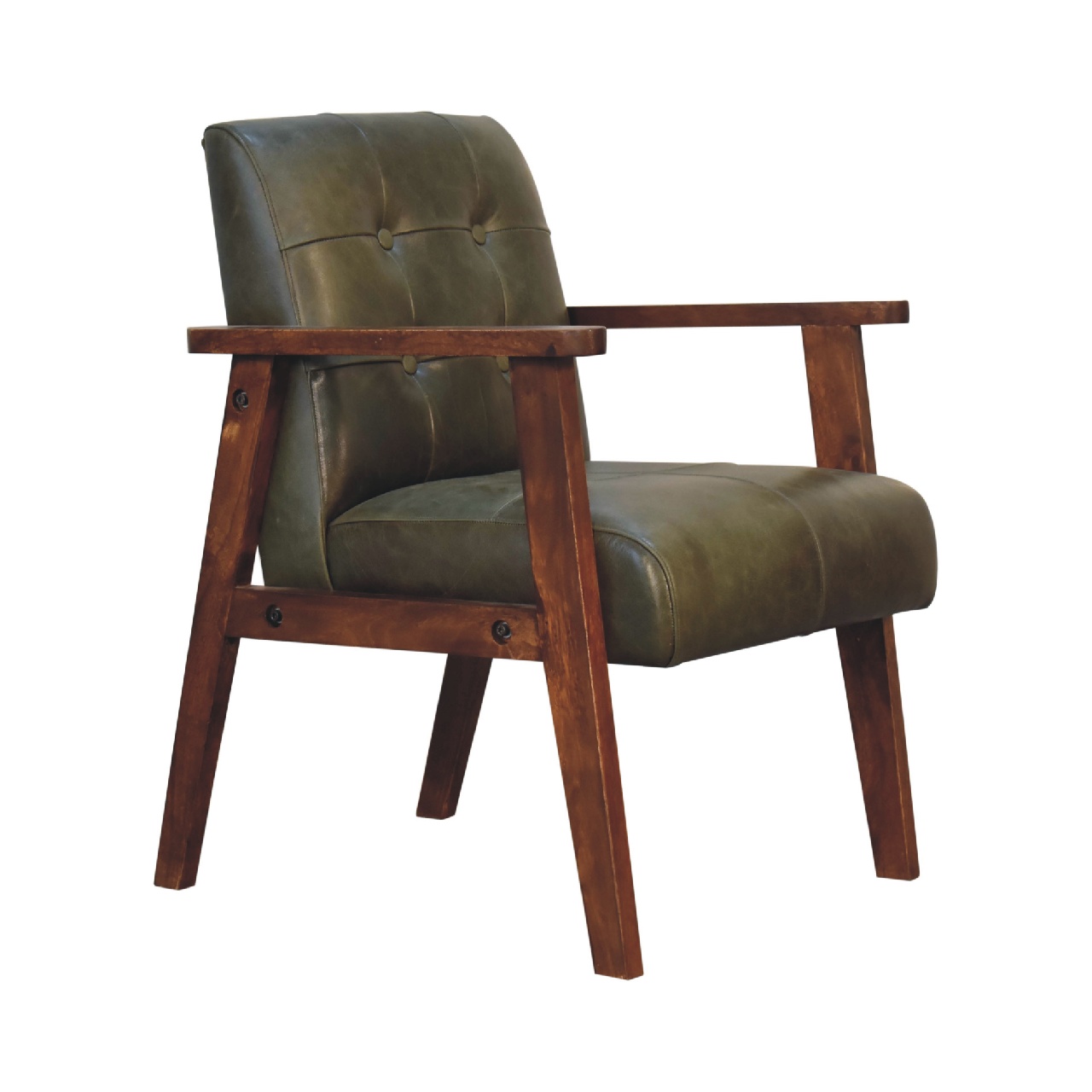 in3486 olive buffalo leather chair