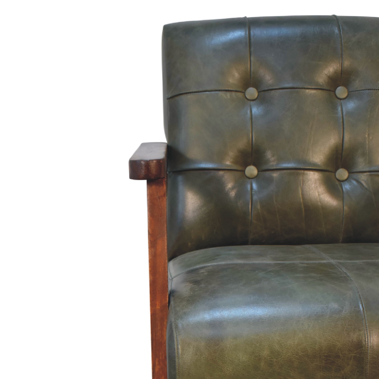 in3486 olive buffalo leather chair