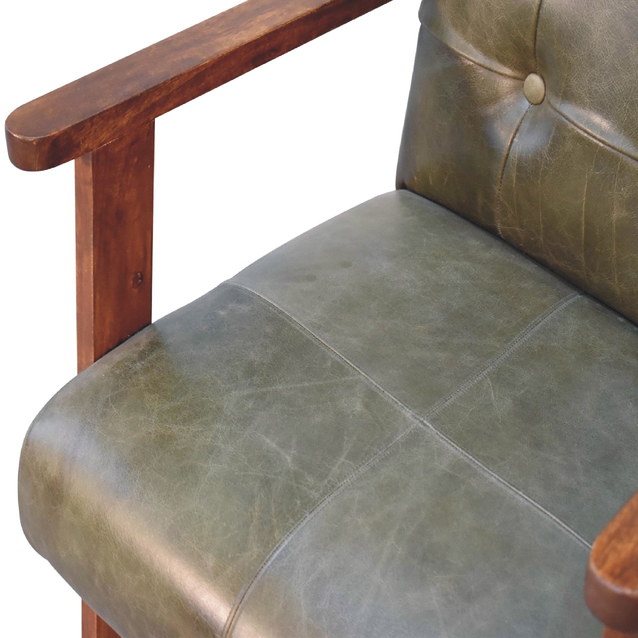 in3486 olive buffalo leather chair