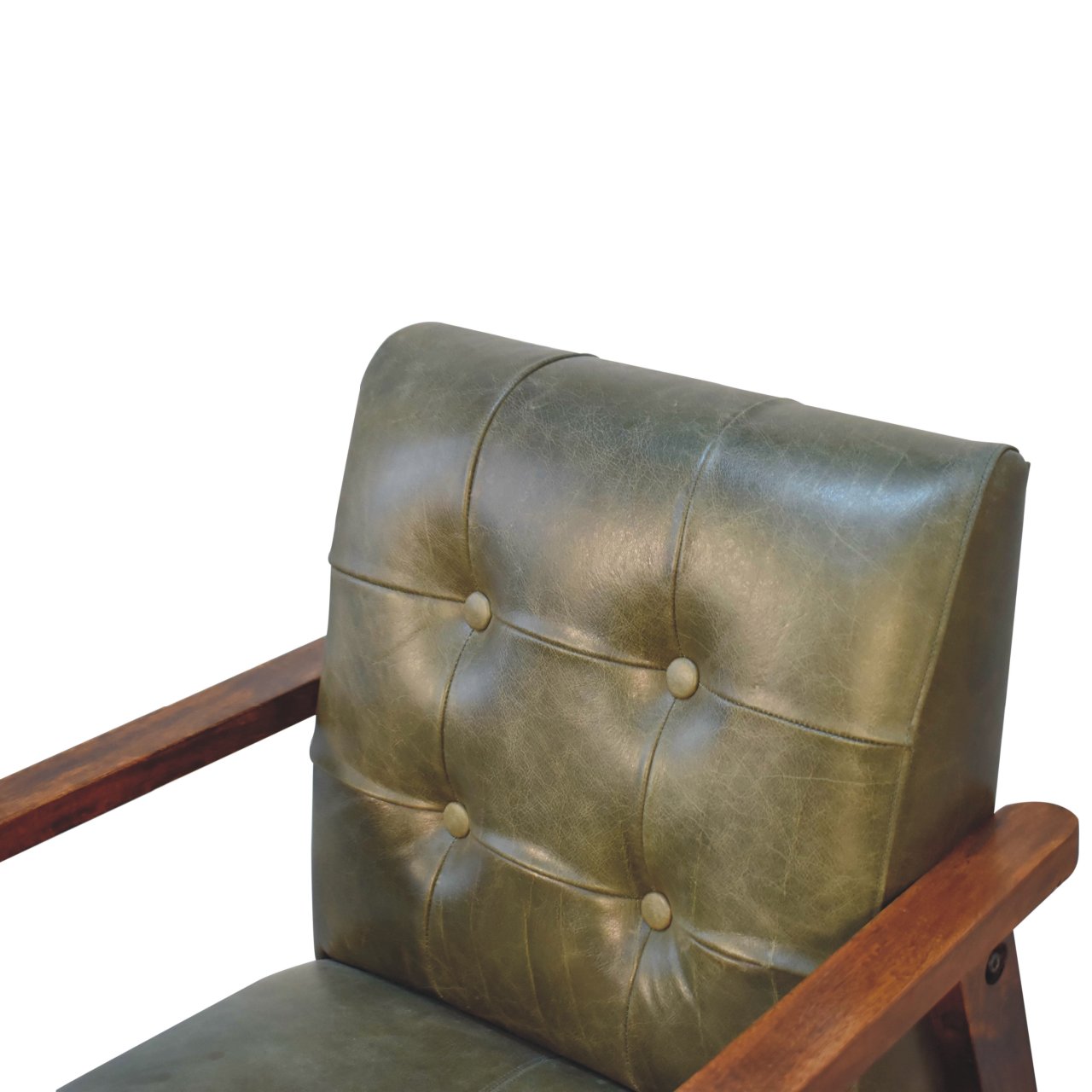 in3486 olive buffalo leather chair