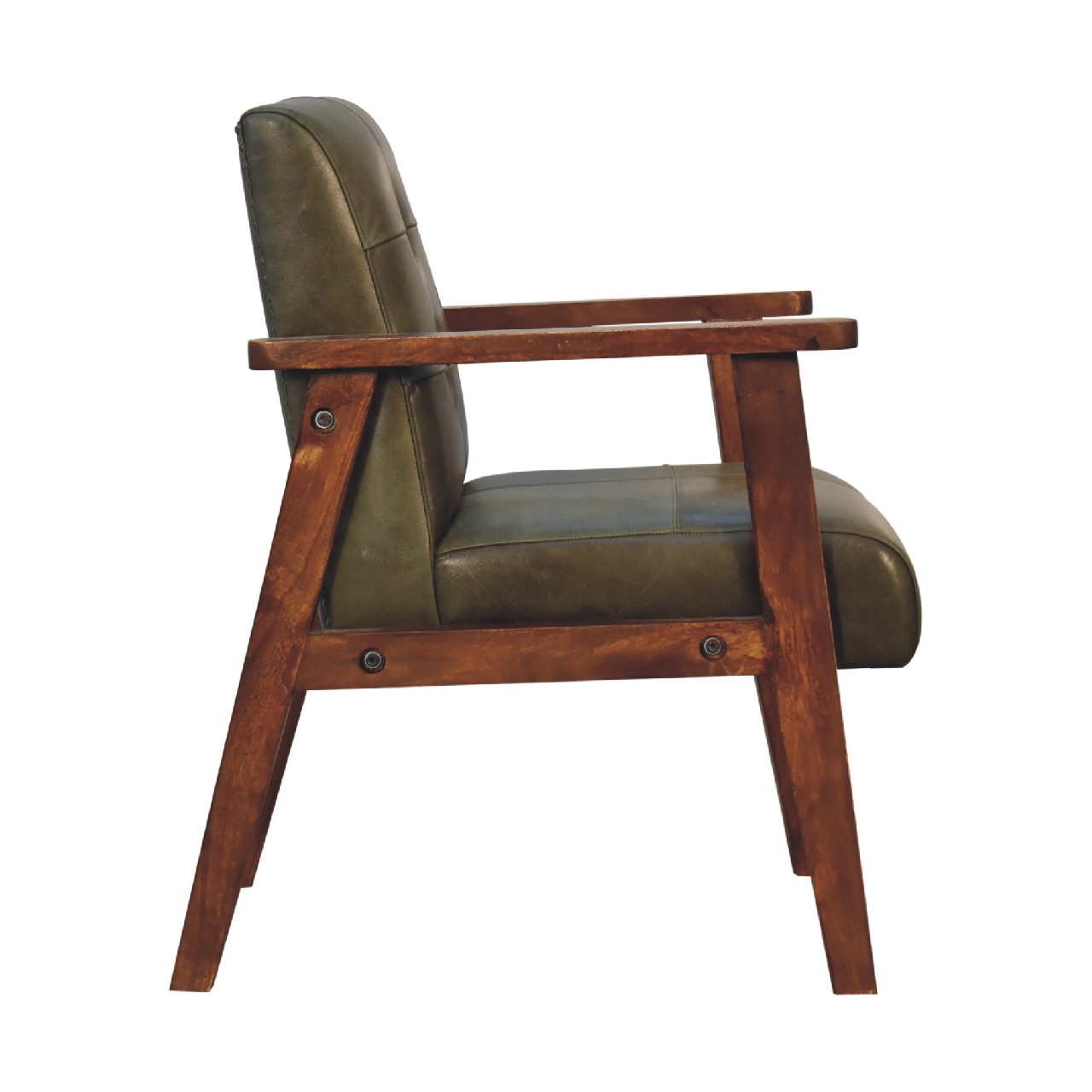 in3486 olive buffalo leather chair