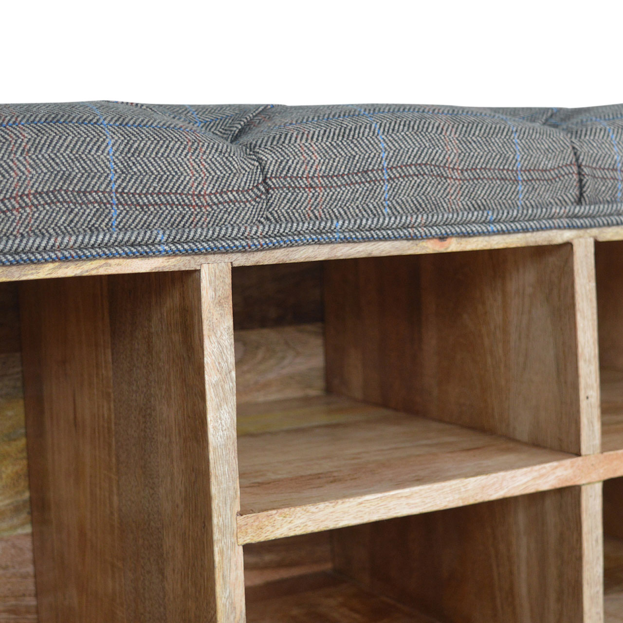 multi tweed 6 slot shoe storage bench