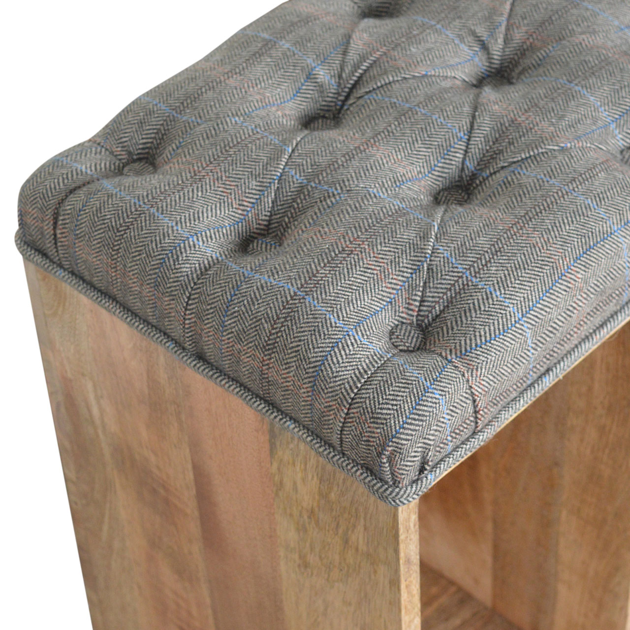 multi tweed 6 slot shoe storage bench