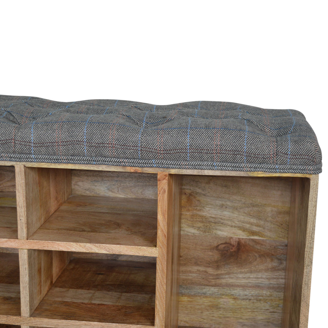 multi tweed 6 slot shoe storage bench