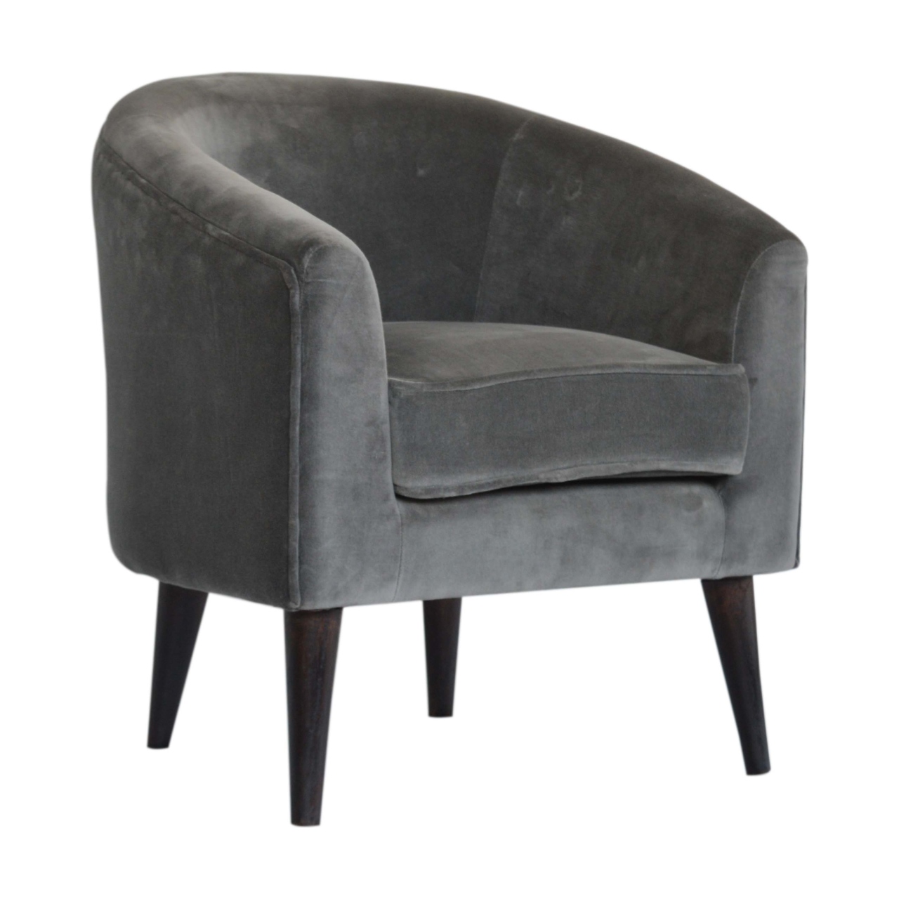 in1268 grey velvet nordic style armchair