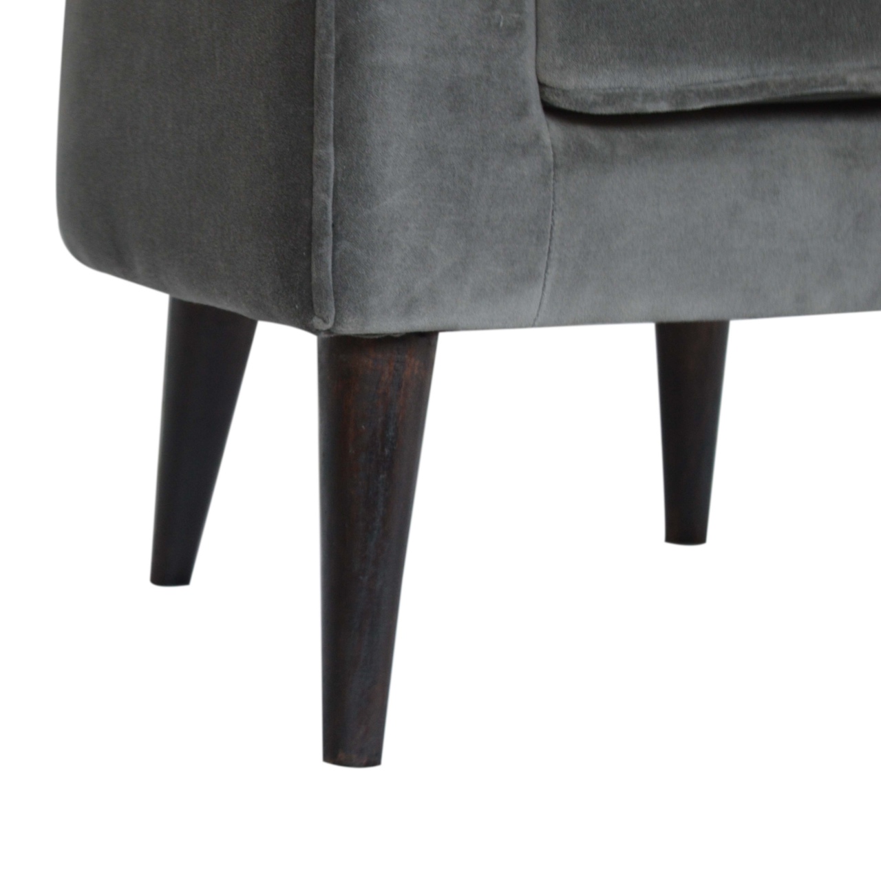 in1268 grey velvet nordic style armchair
