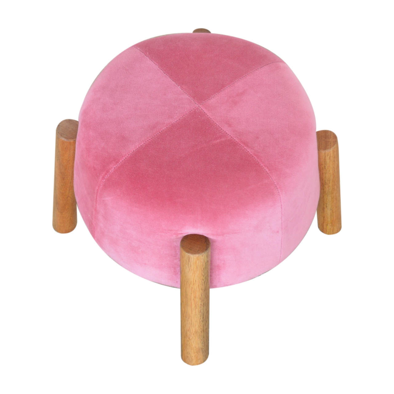in1311 pink velvet cone footstool