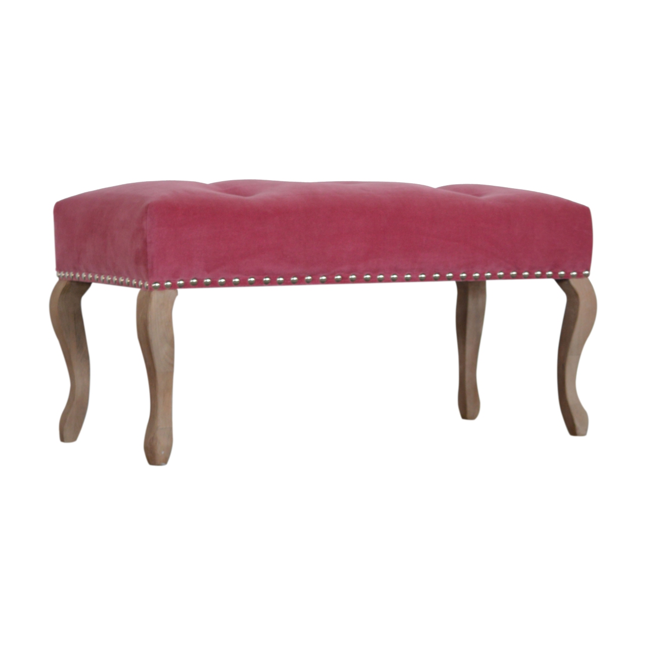 in1389 french style pink velvet bench