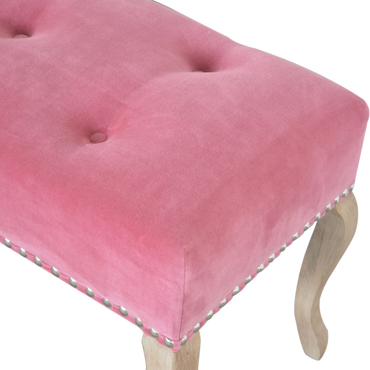 in1389 french style pink velvet bench