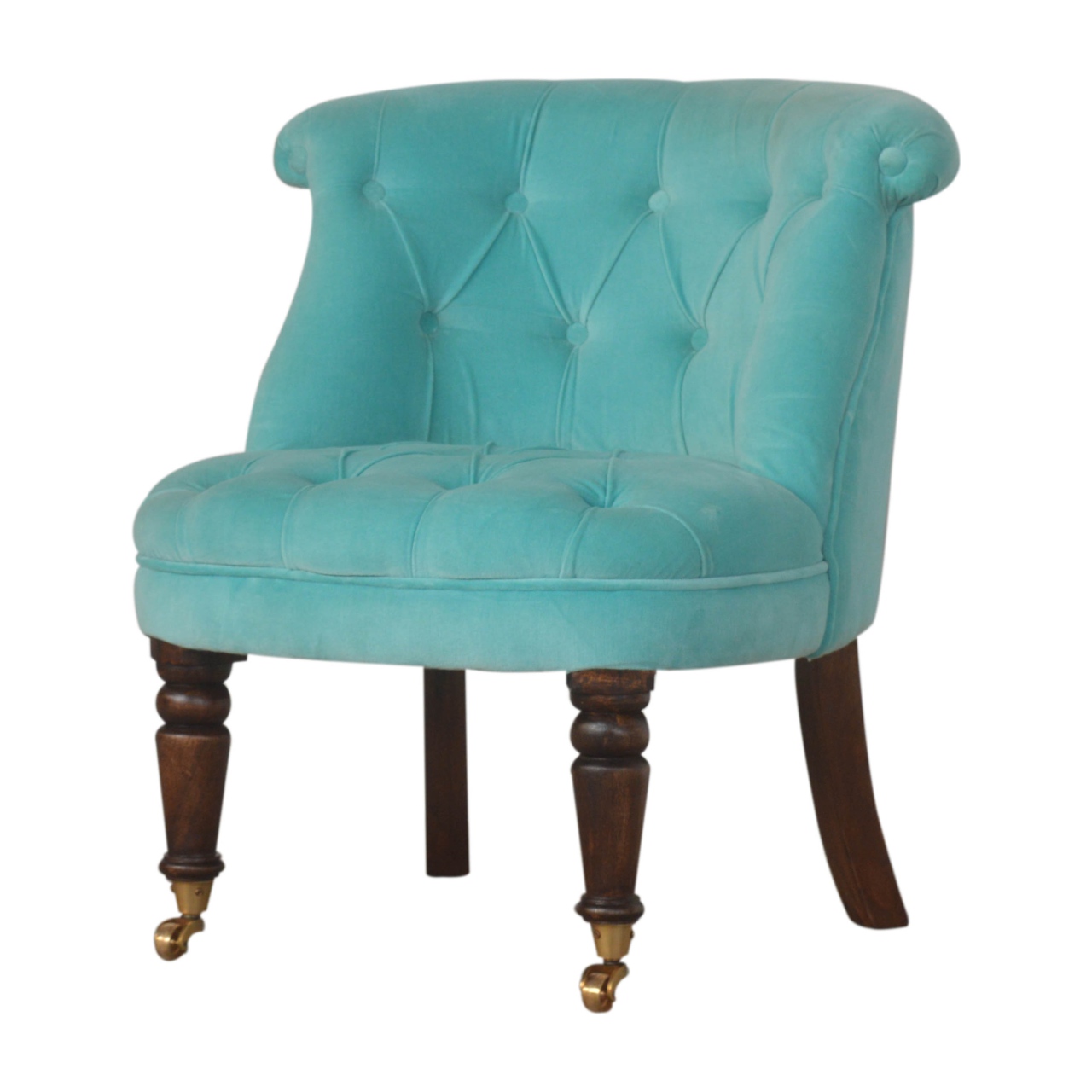 in1455 turquoise velvet accent chair