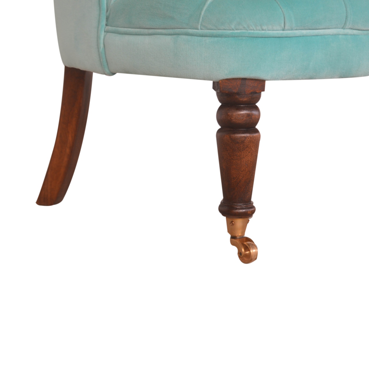 in1455 turquoise velvet accent chair