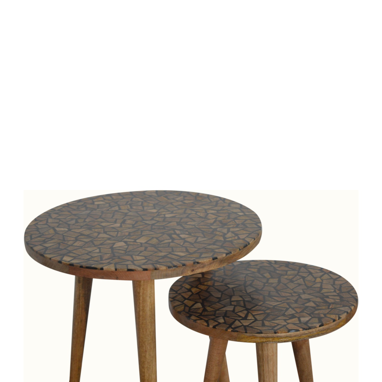 in1467 tree trunk style set of 2 footstools