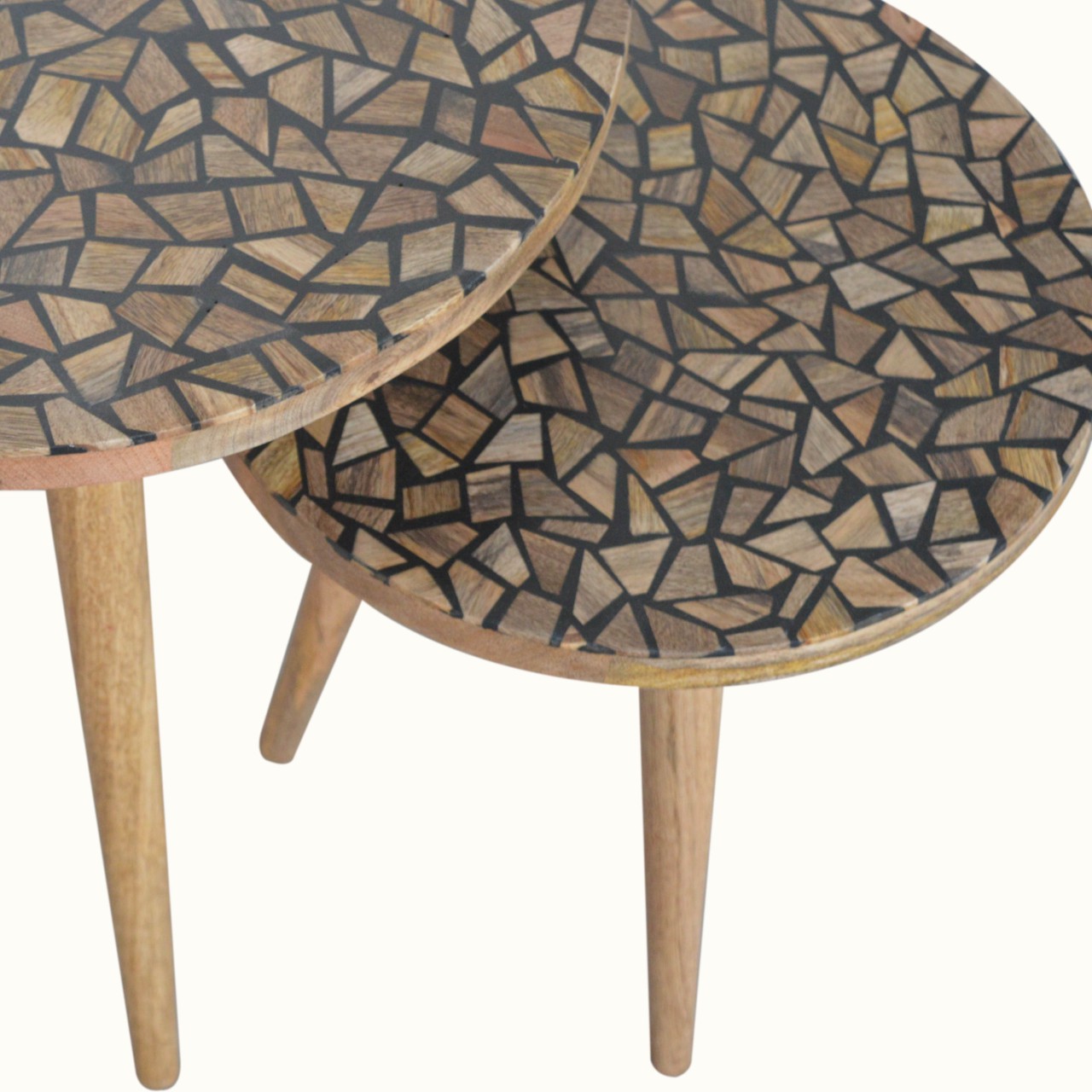 in1467 tree trunk style set of 2 footstools