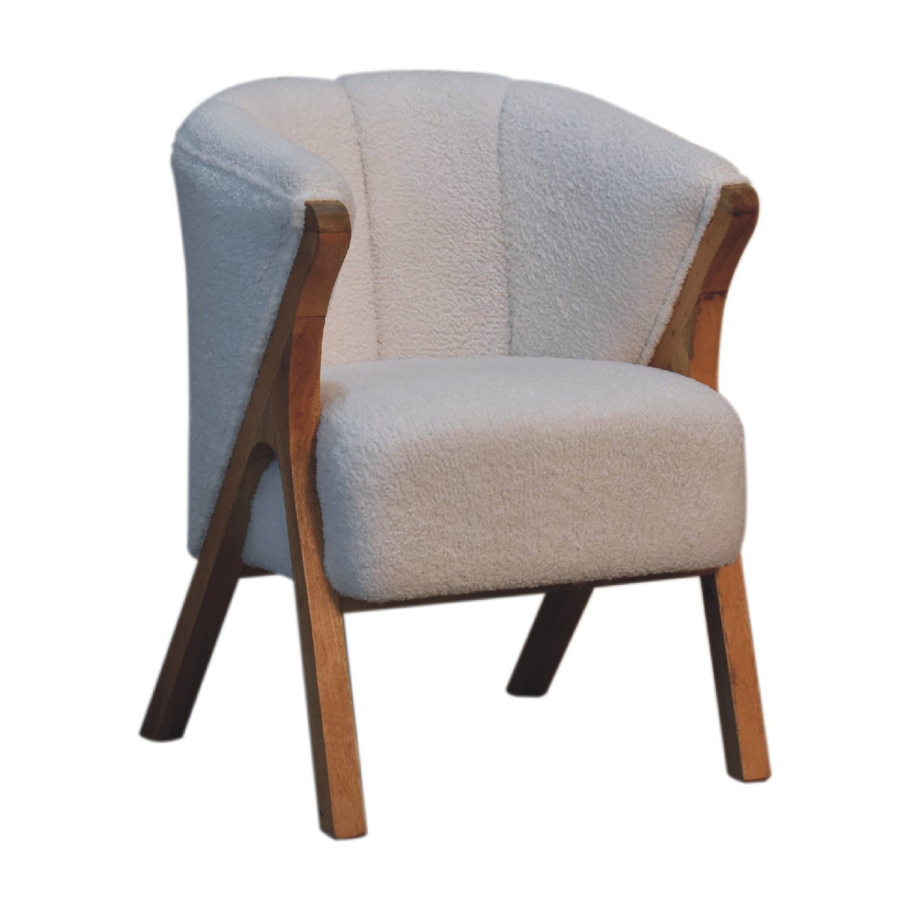 in3534 white boucle minimalistic chair