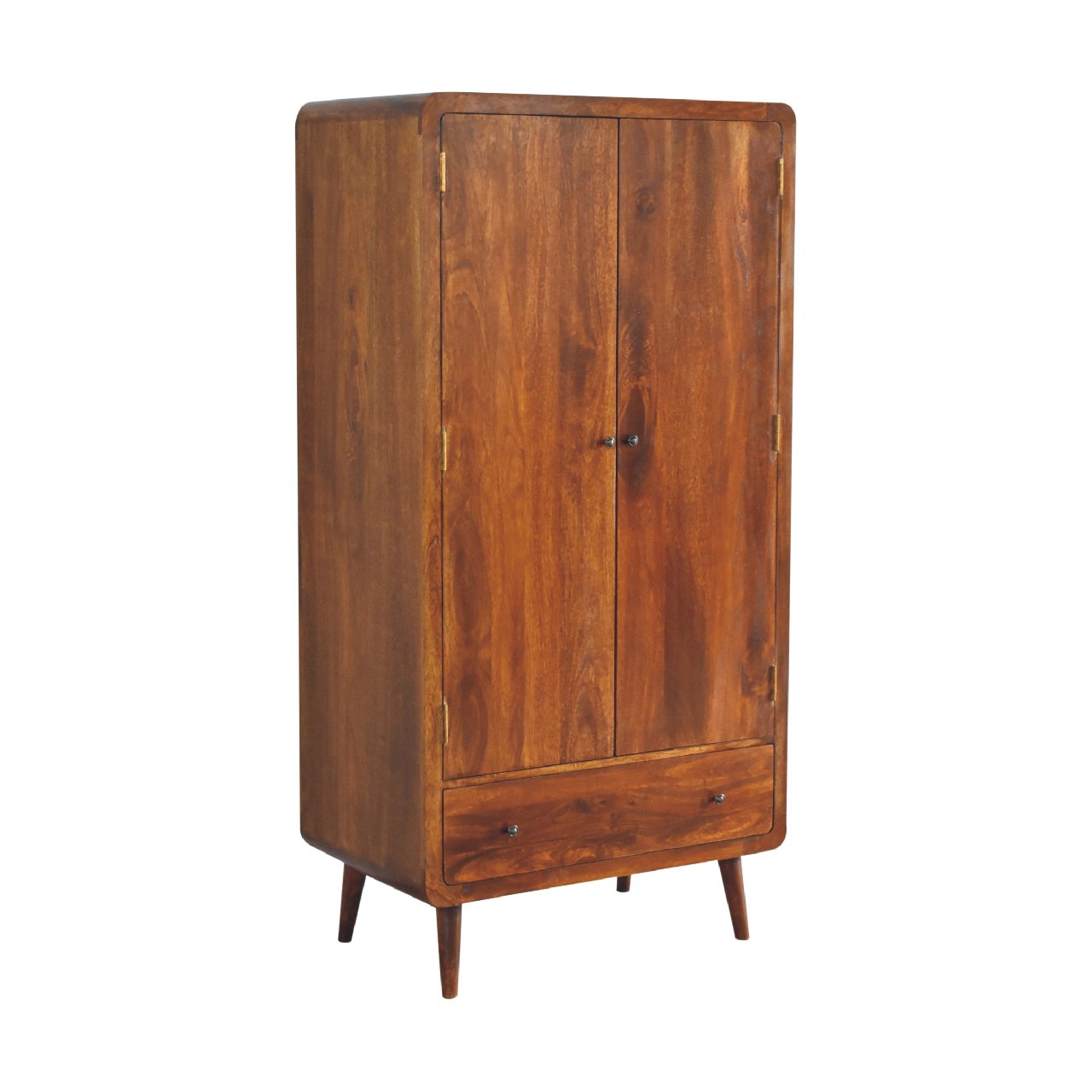 in3589 curved chestnut wardrobe