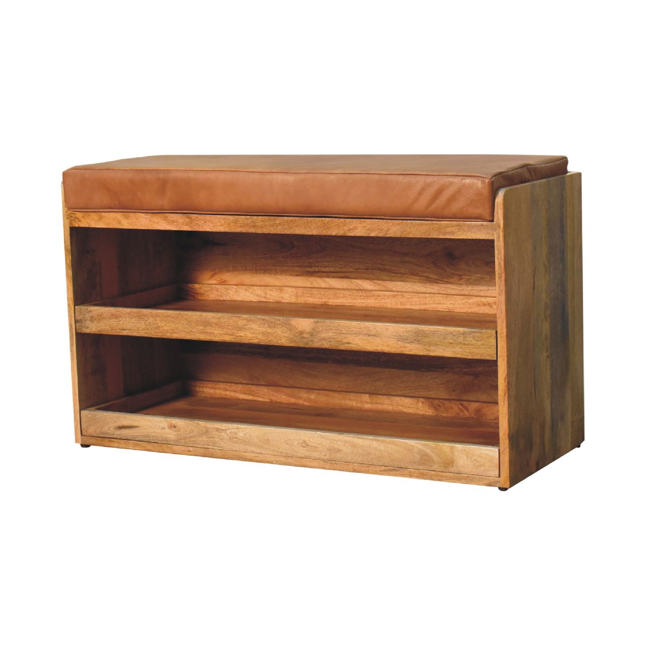 in3582 buffalo hide pull out oak ish shoe storage bench